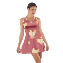 Cute-chicken-eggs-seamless-pattern Cotton Racerback Dress by Jancukart