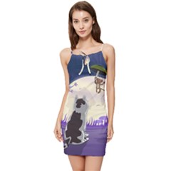 Cat-kitty-mouse-mice-escape-trick Summer Tie Front Dress by Jancukart