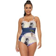 Cat-kitty-mouse-mice-escape-trick Retro Full Coverage Swimsuit by Jancukart
