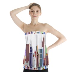 City-urban-buildings-skyscraper Strapless Top by Jancukart
