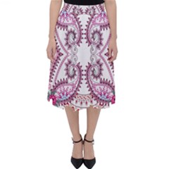 Pink Flower Cartoon Classic Midi Skirt by Jancukart