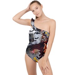 Halloween Frilly One Shoulder Swimsuit by Jancukart