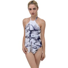 Tattoo-ink-flash-drawing-wolf Go With The Flow One Piece Swimsuit by Jancukart