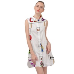 Graphic-smiley-color-diagram Sleeveless Shirt Dress by Jancukart