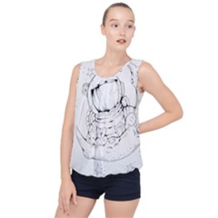 Astronaut-moon-space-astronomy Bubble Hem Chiffon Tank Top by Jancukart