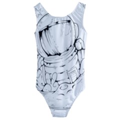 Astronaut-moon-space-astronomy Kids  Cut-out Back One Piece Swimsuit by Jancukart