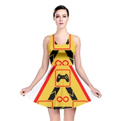 Gamer-geek-video-game-sign-fan Reversible Skater Dress by Jancukart