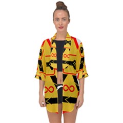 Gamer-geek-video-game-sign-fan Open Front Chiffon Kimono by Jancukart