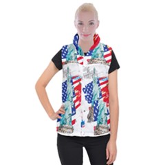 Statue Of Liberty Independence Day Poster Art Women s Button Up Vest by Jancukart