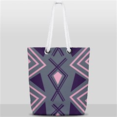 Abstract Pattern Geometric Backgrounds  Full Print Rope Handle Tote (small) by Eskimos