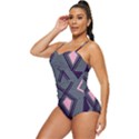 Abstract pattern geometric backgrounds  Retro Full Coverage Swimsuit View2