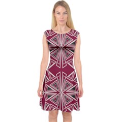 Abstract Pattern Geometric Backgrounds  Capsleeve Midi Dress by Eskimos