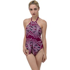 Abstract Pattern Geometric Backgrounds  Go With The Flow One Piece Swimsuit by Eskimos