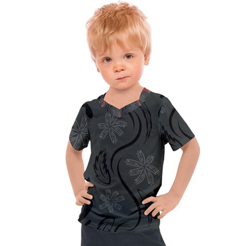 Folk Flowers Print Floral Pattern Ethnic Art Kids  Sports Tee by Eskimos