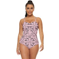 Folk Flowers Print Floral Pattern Ethnic Art Retro Full Coverage Swimsuit by Eskimos
