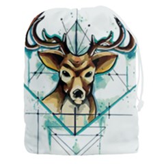 Deer-unicorn-tattoo-drawing-vector-watercolor Drawstring Pouch (3xl) by Jancukart