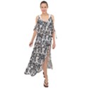 Sketchy Monster Insect Drawing Motif Pattern Maxi Chiffon Cover Up Dress View1