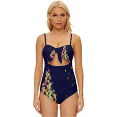 Abstract-christmas-tree Knot Front One-piece Swimsuit by nate14shop
