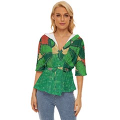 Palmtrees At Sunset  Lightweight Drawstring Hooded Top by Hayleyboop