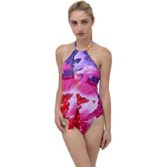 Colorful Painting Go With The Flow One Piece Swimsuit by artworkshop