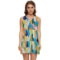 Mosaic Tiles Tiered Sleeveless Mini Dress by artworkshop