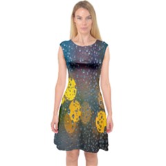Raindrops Water Capsleeve Midi Dress by artworkshop