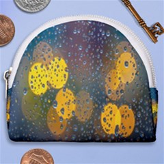 Raindrops Water Horseshoe Style Canvas Pouch by artworkshop