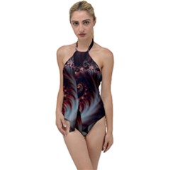 Digital-fractal-fractals-fantasy Go With The Flow One Piece Swimsuit by Jancukart