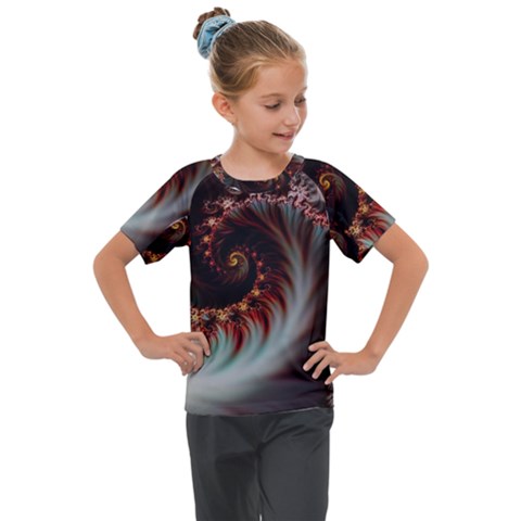 Digital-fractal-fractals-fantasy Kids  Mesh Piece Tee by Jancukart