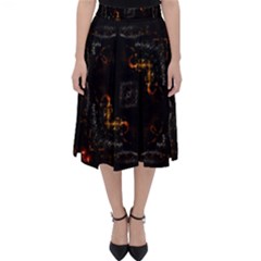 Abstract-animated-ornament-background-fractal-art- Classic Midi Skirt by Jancukart