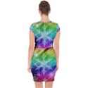 Christmas-snowflake-background Capsleeve Drawstring Dress  View2