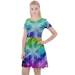 Christmas-snowflake-background Cap Sleeve Velour Dress  by Jancukart