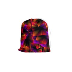 Squares Motif Geometric Pattern Drawstring Pouch (small) by dflcprintsclothing