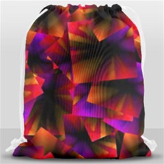 Squares Motif Geometric Pattern Drawstring Bag (large) by dflcprintsclothing