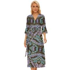 Pastels Repeats Midsummer Wrap Dress by kaleidomarblingart