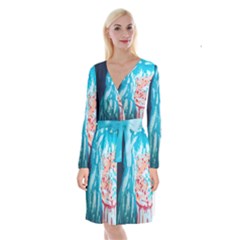 Faceless Long Sleeve Velvet Front Wrap Dress by Hayleyboop