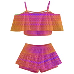 Destiny Sunrise Kids  Off Shoulder Skirt Bikini by Thespacecampers
