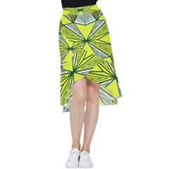 Abstract Pattern Geometric Backgrounds  Frill Hi Low Chiffon Skirt by Eskimos