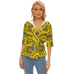 Abstract Pattern Geometric Backgrounds Lightweight Drawstring Hooded Top by Eskimos