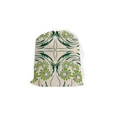 Folk Flowers Print Floral Pattern Ethnic Art Drawstring Pouch (small) by Eskimos
