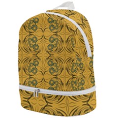 Folk Flowers Print Floral Pattern Ethnic Art Zip Bottom Backpack by Eskimos