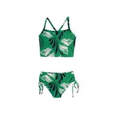 Folk Flowers Print Floral Pattern Ethnic Art Girls  Tankini Swimsuit by Eskimos