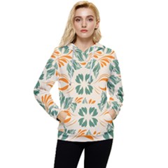 Folk Flowers Print Floral Pattern Ethnic Art Women s Lightweight Drawstring Hoodie by Eskimos