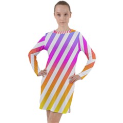 Abstract-lines-mockup-oblique Long Sleeve Hoodie Dress by Jancukart