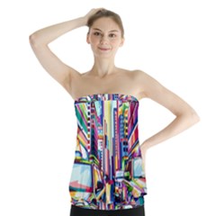 City-street-car-road-architecture Strapless Top by Jancukart