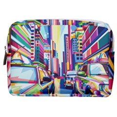 City-street-car-road-architecture Make Up Pouch (medium) by Jancukart