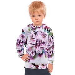 Watercolour-cherry-blossoms Kids  Hooded Pullover by Jancukart