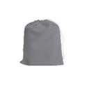 Small Soot Black and White Handpainted Houndstooth Check Watercolor Pattern Drawstring Pouch (Medium) View1