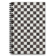 Large Black And White Watercolored Checkerboard Chess 5 5  X 8 5  Notebook by PodArtist