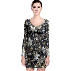 Background-star-christmas-advent Long Sleeve Bodycon Dress by Jancukart